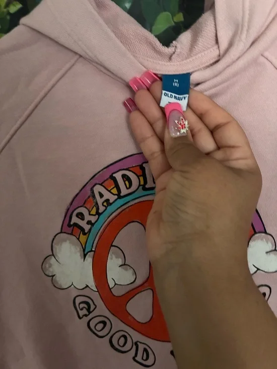 Old Navy Pink 'Radiate Good Vibes' Hoodie for Kids - Picture 3 of 3